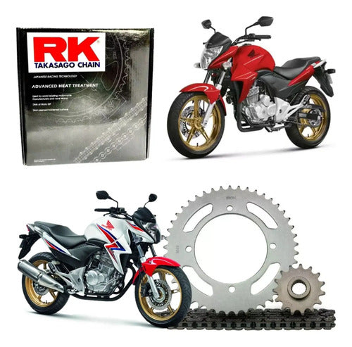 Kit Relação RK com Retentor Honda Cb 300r 2009 a 2015 520 110L 37/13T