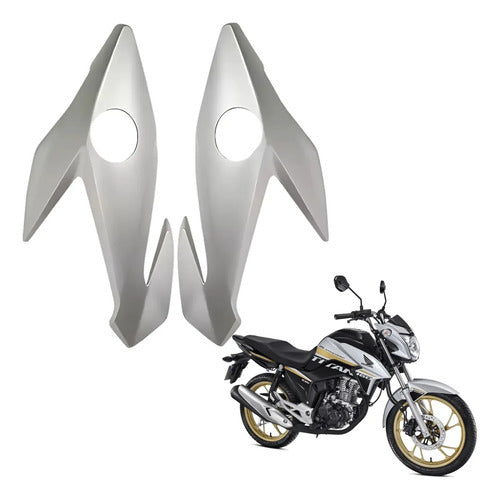 Bananinha Par de Carenagens Laterais do Farol Paramotos Honda Cg 160 Titan Fan 2016 a 2021 Prata