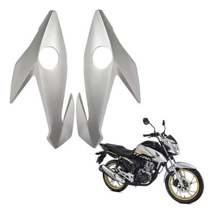 Bananinha Par de Carenagens Laterais do Farol Paramotos Honda Cg 160 Titan Fan 2016 a 2021 Prata