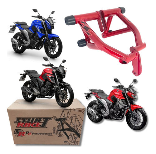 Protetor de Motor Stunt Race Cage Yamaha Fazer Fz25 250 2018 em diante Vermelho Metálico