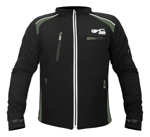 Jaqueta GP Tech Soft Casual Resistente à Água Masculina Preto Cinza