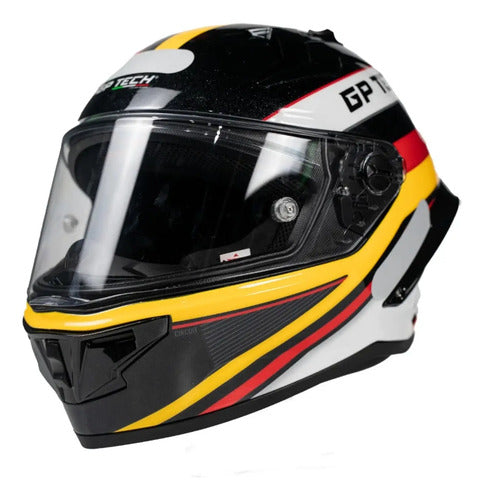 Capacete GP Tech Pilot Grand Prix Alemanha Preto Vermelho Brilhante