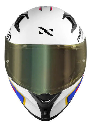 Capacete Norisk Flow Vizion com Spoiler Branco Brilhante Tamanho 58/M