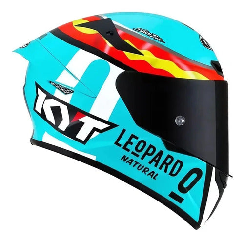 Capacete KYT TT-Course Jaume Masia Leopard Espanha Azul Brilhante