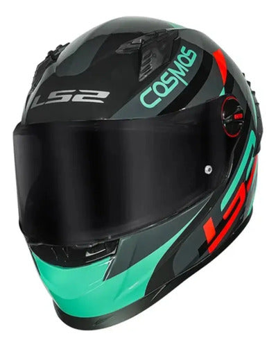 Capacete LS2 FF358 Pro Modok com Spoiler Preto Verde Laranja Brilhante