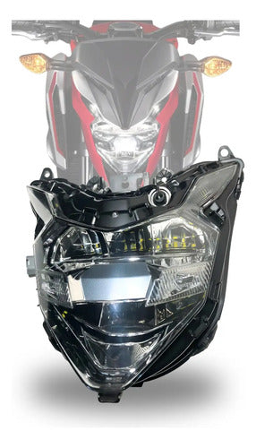 Farol Bloco Óptico Full LED Smartfox Honda Xre 300 2019 em diante Cb 650r 2018 a 2019 Cristal