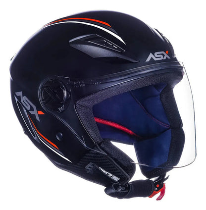 Capacete Aberto ASX City Air Solid Preto Fosco