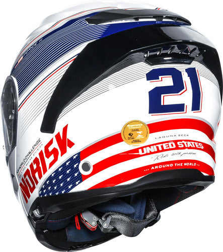 Capacete Escamoteável Norisk Force II Grand Prix USA com Óculos Solar Interno