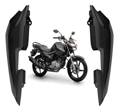 Par de Rabetas Laterais Paramotos Yamaha Factor 150 2016 a 2024 Preto Brilhante