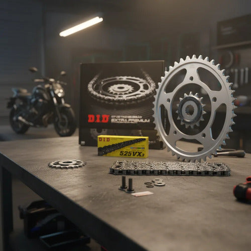 Kit Relação DID Premium com Retentor Yamaha Mt-07 2015 em diante 525VX3 108L 43/16T