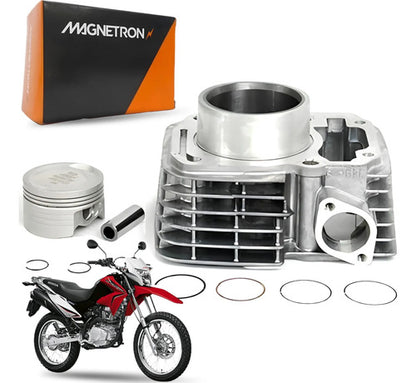 Kit Cilindro Pistão e Anéis Magnetron Honda Cg 150 Titan Fan 2004 a 2015 Bros 150 2006 a 2014