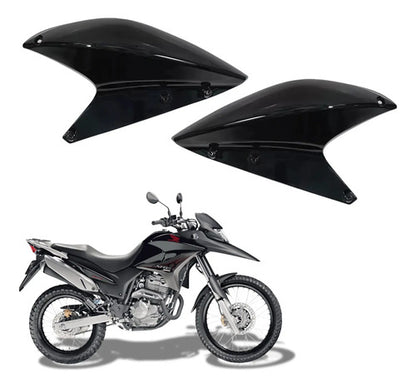 Par de Abas do Tanque Superiores Paramotos Honda Xre 300 2010 a 2012 Preto Brilhante