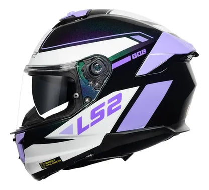 Capacete LS2 FF808 Stream II Gran Camaleão com Óculos Solar Interno Lilás Brilhante Tamanho 60/L