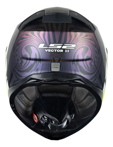 Capacete LS2 FF811 Vector II Freedom com Óculos Solar Interno Preto Laranja Fosco