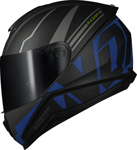 Capacete Norisk Razor Full Preto Azul Fosco