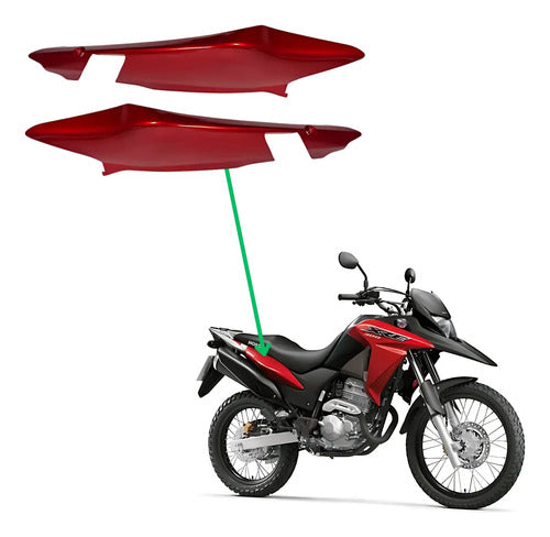 Par de Rabetas Laterais Paramotos Honda Xre 300 2016 a 2018 Vermelho