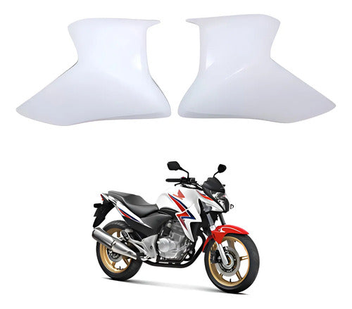 Par de Guias de Ar Abas do Tanque Paramotos Honda Cb 300r 2012 Branco