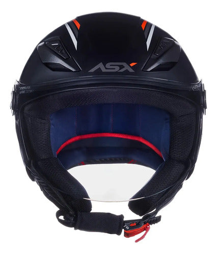 Capacete Aberto ASX City Air Solid Preto Fosco