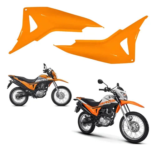 Par de Guias de Ar Abas do Tanque Paramotos Honda Bros 160 2015 a 2021 Laranja