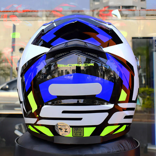 Capacete LS2 FF358 Starwar Azul Amarelo Brilhante