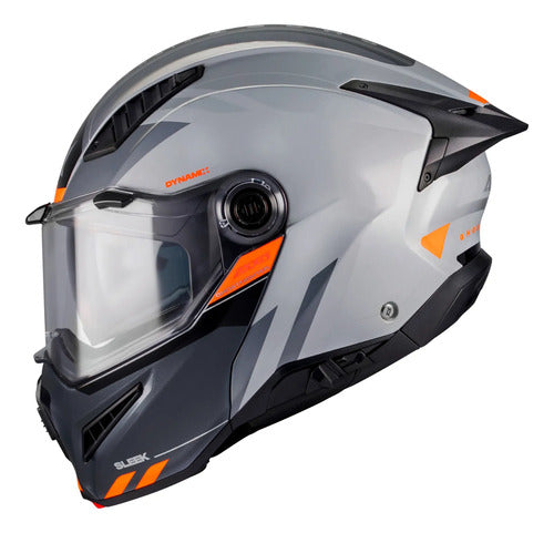 Capacete Escamoteável Axxis Ghostfighter SV Sleek Cinza Laranja Preto Brilhante Tamanho 60