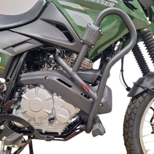Protetor de Motor com Pedaleira Chapam Yamaha Crosser 150 2025 em diante Preto Fosco