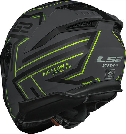 Capacete LS2 FF808 Stream II Maze com Óculos Solar Interno Cinza Preto