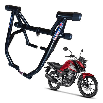 Protetor de Motor Stunt Race Honda Cg 160 Titan Fan Start Cargo 2016 em diante Preto Brilhante
