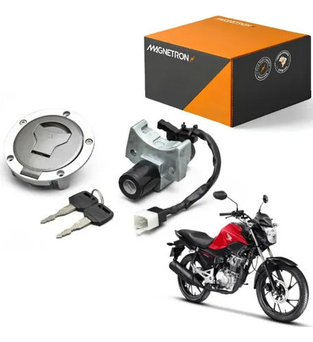 Conjunto de Travas Magnetron Honda Cg 160 Fan Start Cargo 2018 a 2021