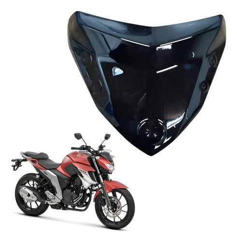 Capa Superior do Farol Paramotos Yamaha Fazer Fz25 250 2018 a 2021 Preto Brilhante