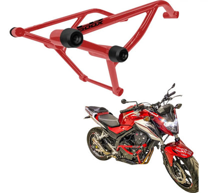 Protetor de Motor Stunt Race Cage Honda Cb 500f Cb 500x 2015 em diante Vermelho Metálico