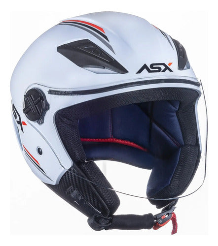 Capacete Aberto ASX City Air Solid Branco Brilhante