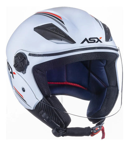 Capacete Aberto ASX City Air Solid Branco Brilhante