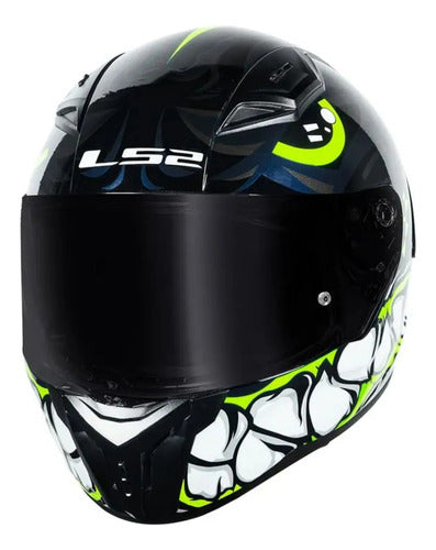 Capacete LS2 FF810 Vigo Sarbul Preto Amarelo Azul Brilhante