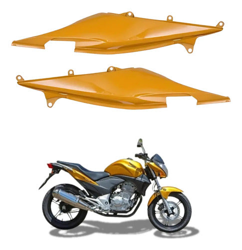 Par de Rabetas Laterais Paramotos Honda Cb 300r 2009 a 2011 Amarelo Perolizado
