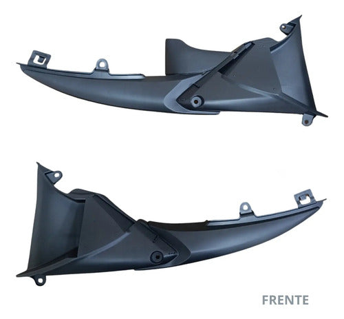 Par de Acabamentos Internos da Aba do Tanque Paramotos Honda Cb 300r 2013 em diante Preto