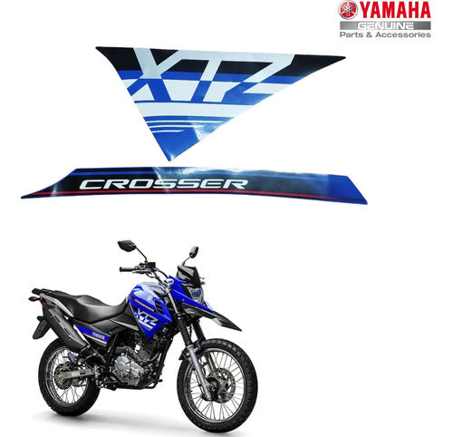 Kit Adesivos da Tomada de Ar Esquerda Yamaha Crosser 150 2021 a 2022 Azul