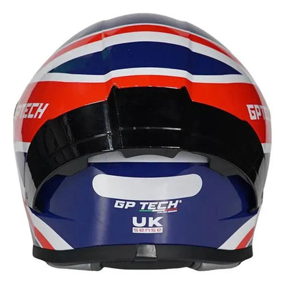 Capacete GP Tech Sense UK Azul Vermelho Brilhante Tamanho 60