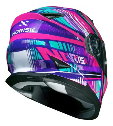 Capacete Norisk FF302 Advance com Óculos Solar Interno Rosa Brilhante Tamanho 60/L
