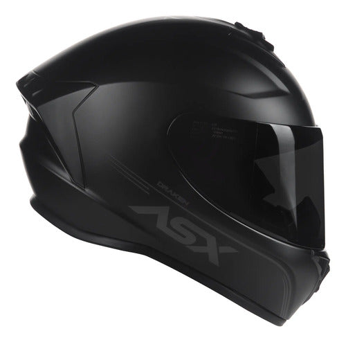 Capacete ASX Draken Solid Preto Fosco