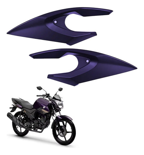 Par de Carenagens Laterais do Farol Paramotos Yamaha Fazer 150 2024 Roxo Metálico