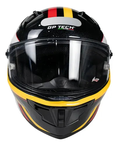 Capacete GP Tech Pilot Grand Prix Alemanha Preto Vermelho Brilhante