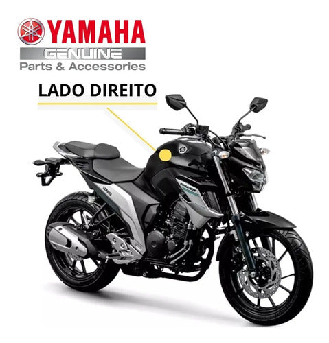 Capa do Tanque Direita Yamaha Fazer Fz25 250 2018 a 2024 Preto Brilhante