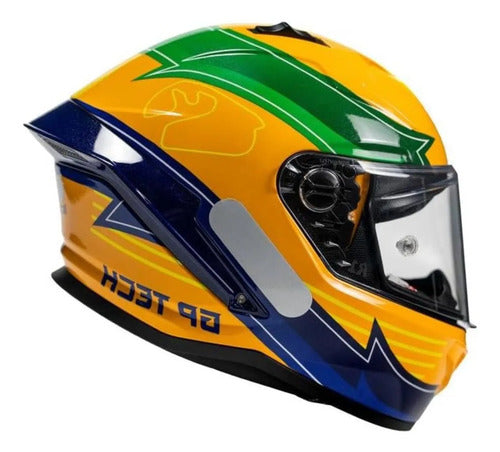 Capacete GP Tech Pilot Grand Prix Brasil Amarelo Brilhante