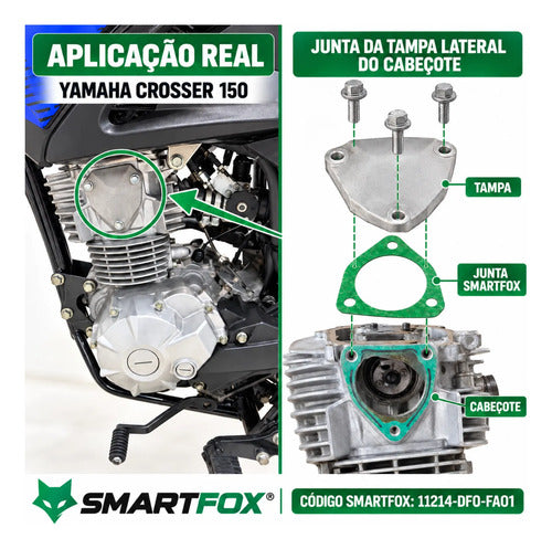 Junta da Tampa Lateral Esquerda do Cabeçote Smartfox Yamaha Factor 125 Fazer Factor Crosser 150