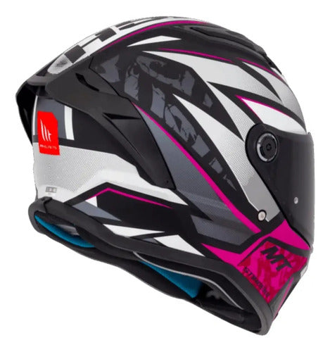 Capacete MT Helmets Stinger 2 Rush Preto Rosa Cinza Fosco