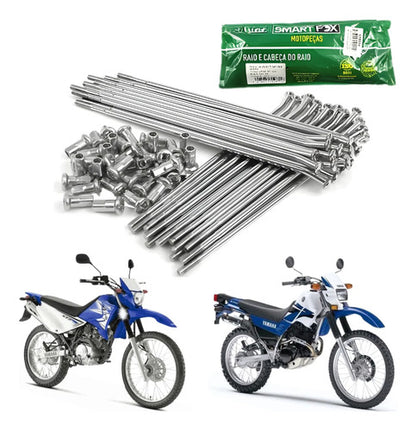 Jogo de Raios Traseiro Smartfox Yamaha Xtz 125 Xt 225 3,5 mm Cromado