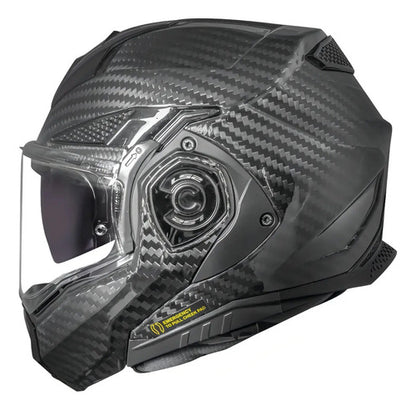 Capacete Escamoteável LS2 FF901 Advant X Carbon Solid com Óculos Solar Preto Brilhante