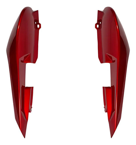 Par de Rabetas Laterais Paramotos Yamaha Fazer 150 2014 a 2015 Vermelho Brilhante