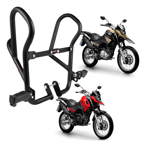 Protetor de Motor com Pedaleira Chapam Yamaha Crosser 150 2014 a 2024 Preto Fosco